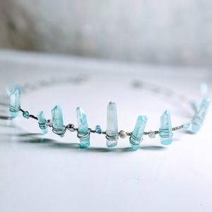 Something Blue Bridal Wedding Quartz Crystal Crown